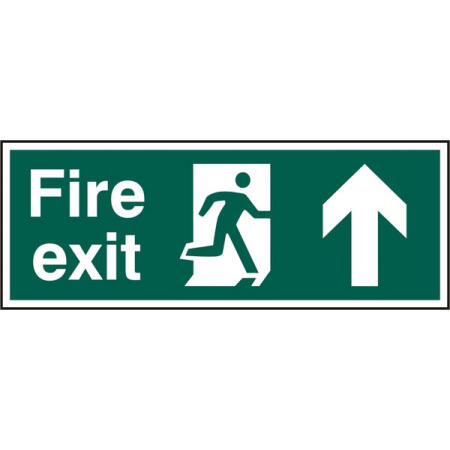 Beeswift Fire Exit Up Arrow Sign Rigid Pvc Green