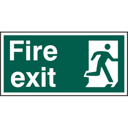 Beeswift Fire Exit Sign Rigid Pvc Green