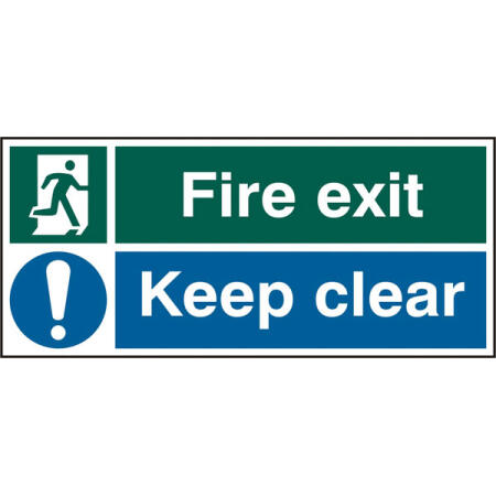 Beeswift Fire Exit Keep Clear Sign Rigid Pvc White