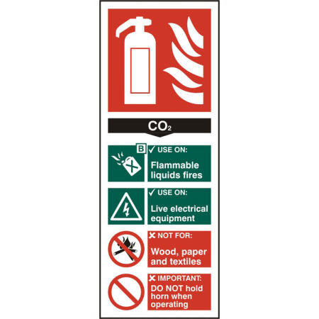 Beeswift Fire Extinguisher Co2 Sign Self Adhesive White