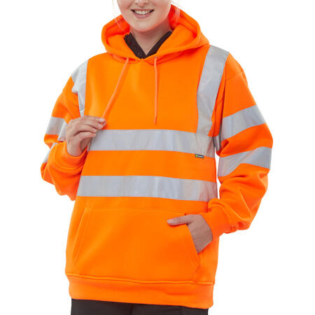 Beeswift Essential Pull-Over Hi-Vis Hoodie Orange