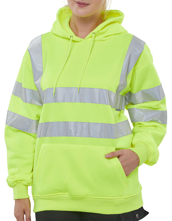 Beeswift Essential Pull-Over Hi-Vis Hoodie Saturn Yellow