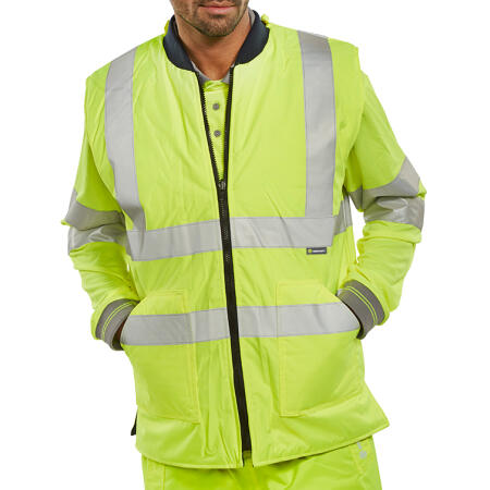 Beeswift Reversible Hi-Vis Interactive Bodywarmer Saturn Yellow / Navy