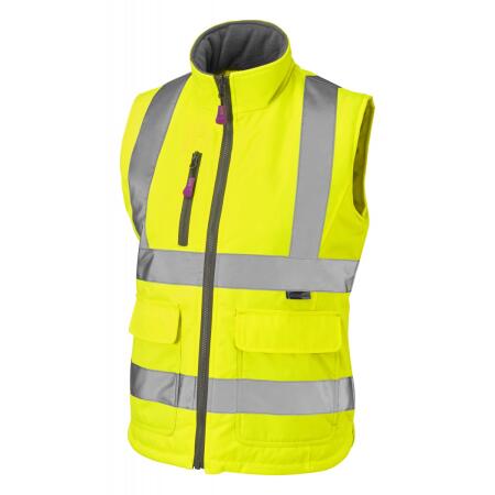 LEO Workwear SANDYMERE ISO 20471 Cl 1 Women's Bodywarmer HV YELLOW