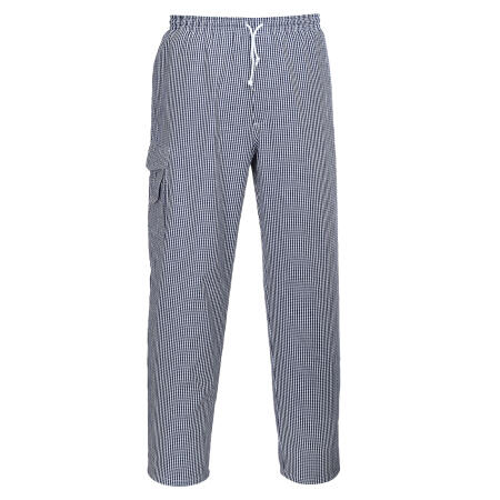 C078 Chef's Chester Trousers Blue Check