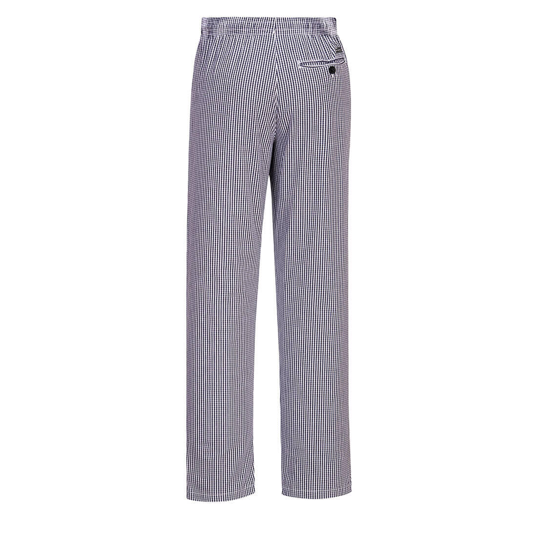 C079 Chef's Bromley Trousers Blue Check - Image 2