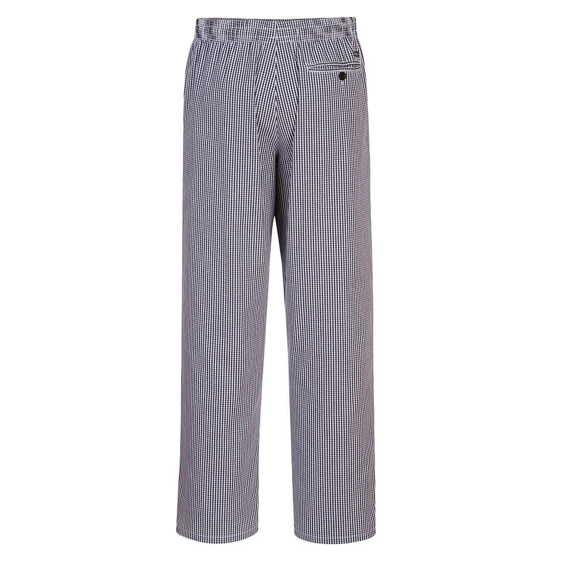 C079 Chef's Bromley Trousers Blue Check Tall - Image 2