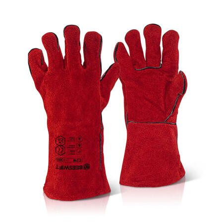 Beeswift Welders Gauntlet Gloves 14"  Red
