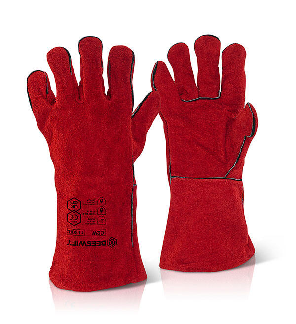Beeswift Welders Gauntlet Gloves 14" Red