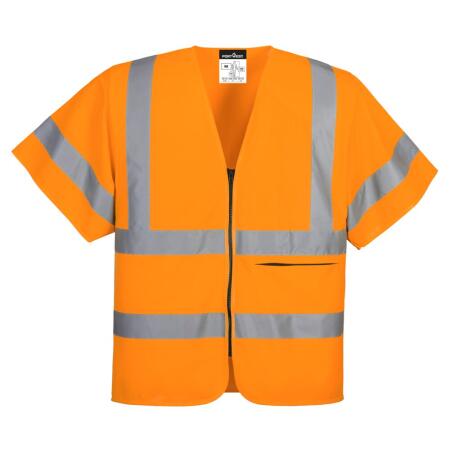 C372 Hi-Vis Band and Brace Zip Vest S/S  Orange
