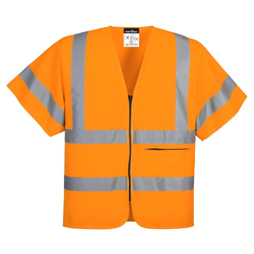 C372 Hi-Vis Band and Brace Zip Vest S/S Orange