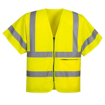 C372 Hi-Vis Band and Brace Zip Vest S/S  Yellow