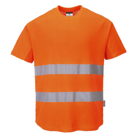 C394 Hi-Vis Cotton Comfort Mesh Insert T-Shirt S/S  Orange