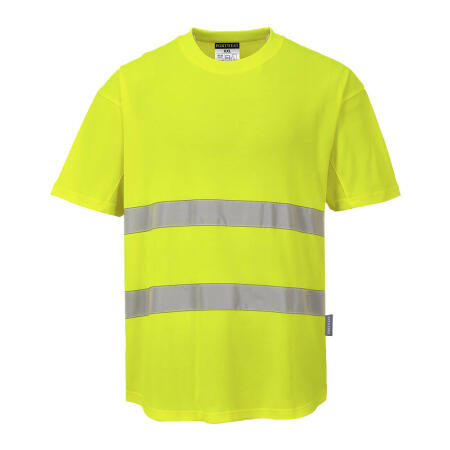 C394 Hi-Vis Cotton Comfort Mesh Insert T-Shirt S/S  Yellow