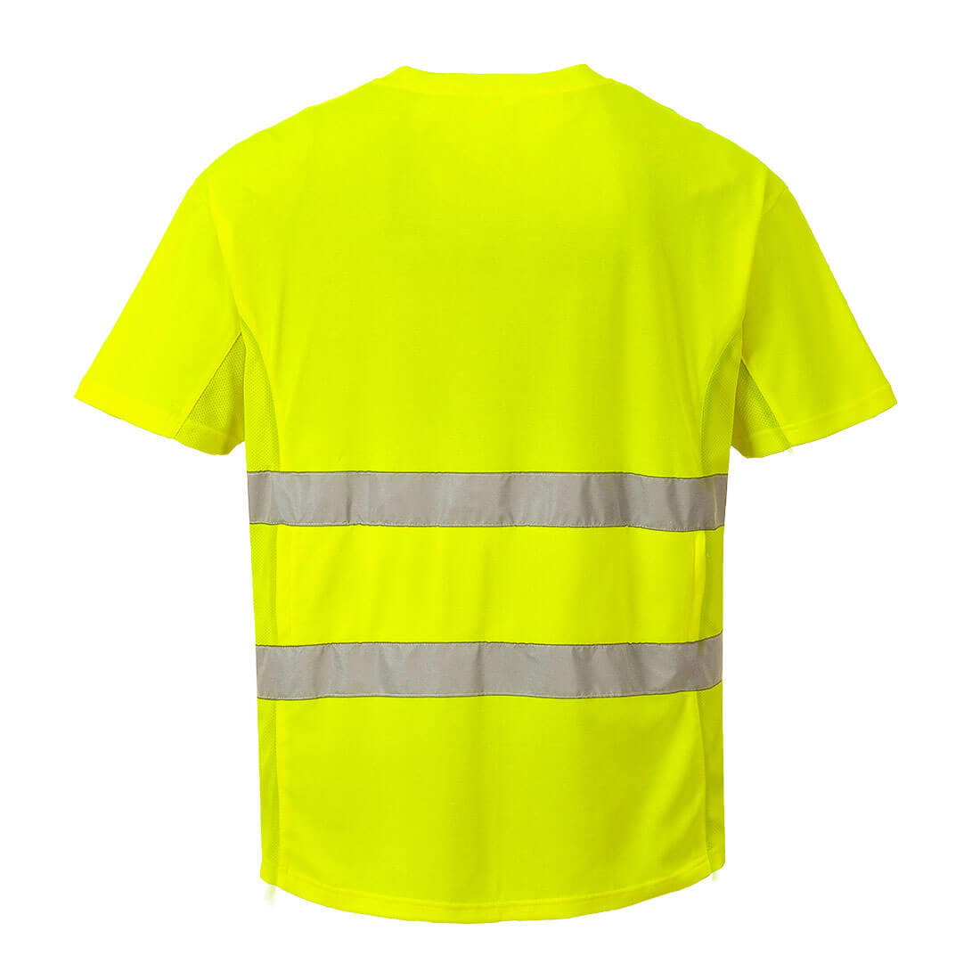 C394 Hi-Vis Cotton Comfort Mesh Insert T-Shirt S/S Yellow - Image 2