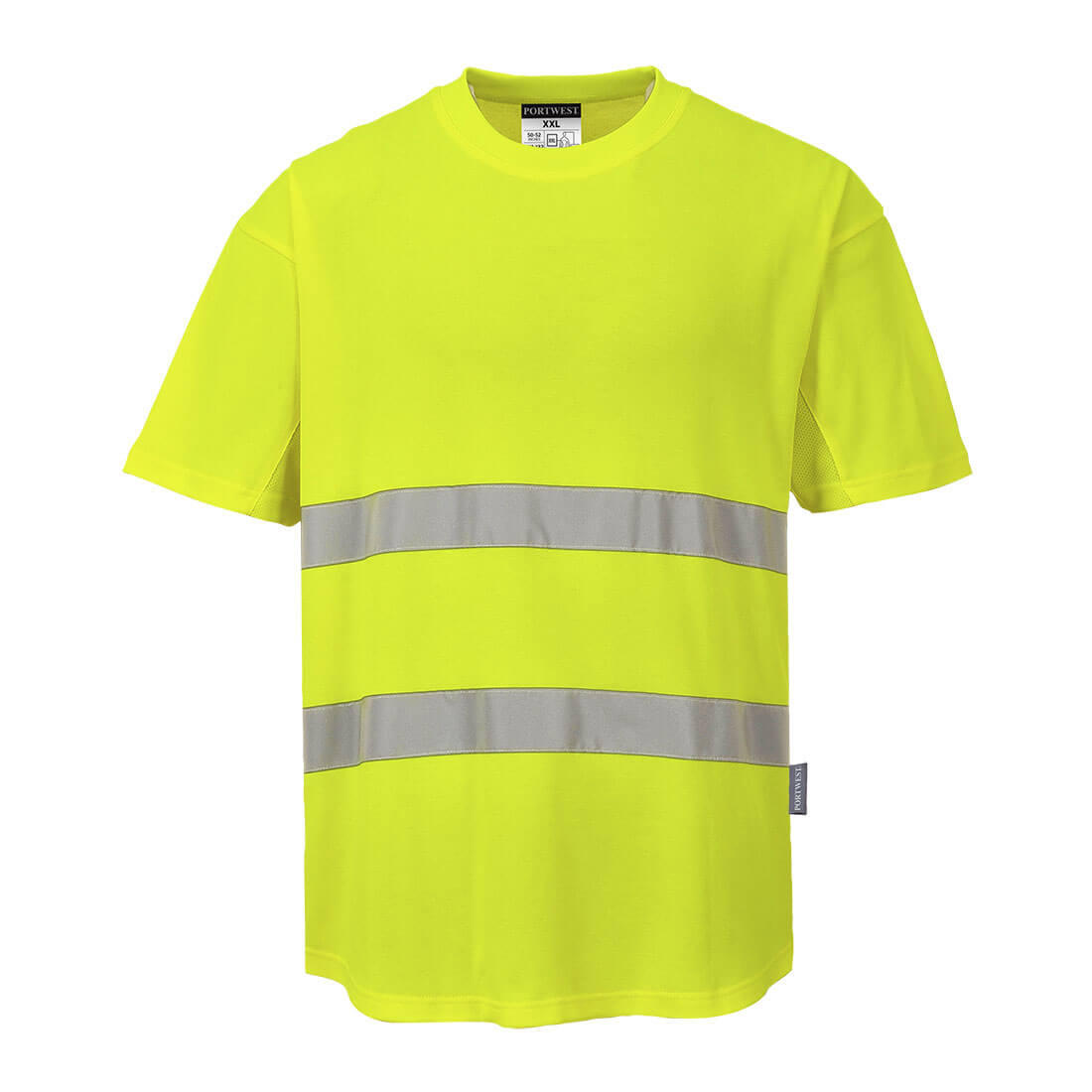 C394 Hi-Vis Cotton Comfort Mesh Insert T-Shirt S/S Yellow