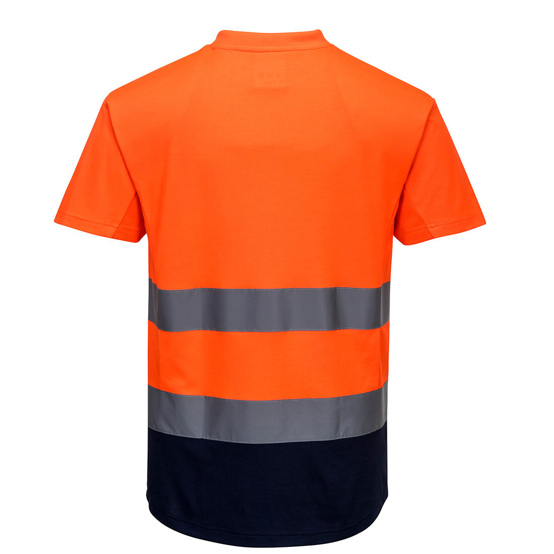C395 Hi-Vis Contrast Mesh Insert T-Shirt S/S Orange/Navy - Image 2