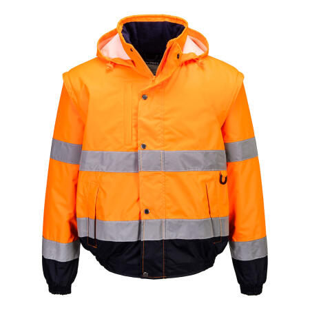 C468 Hi-Vis 2-in-1 Contrast Bomber Jacket  Orange