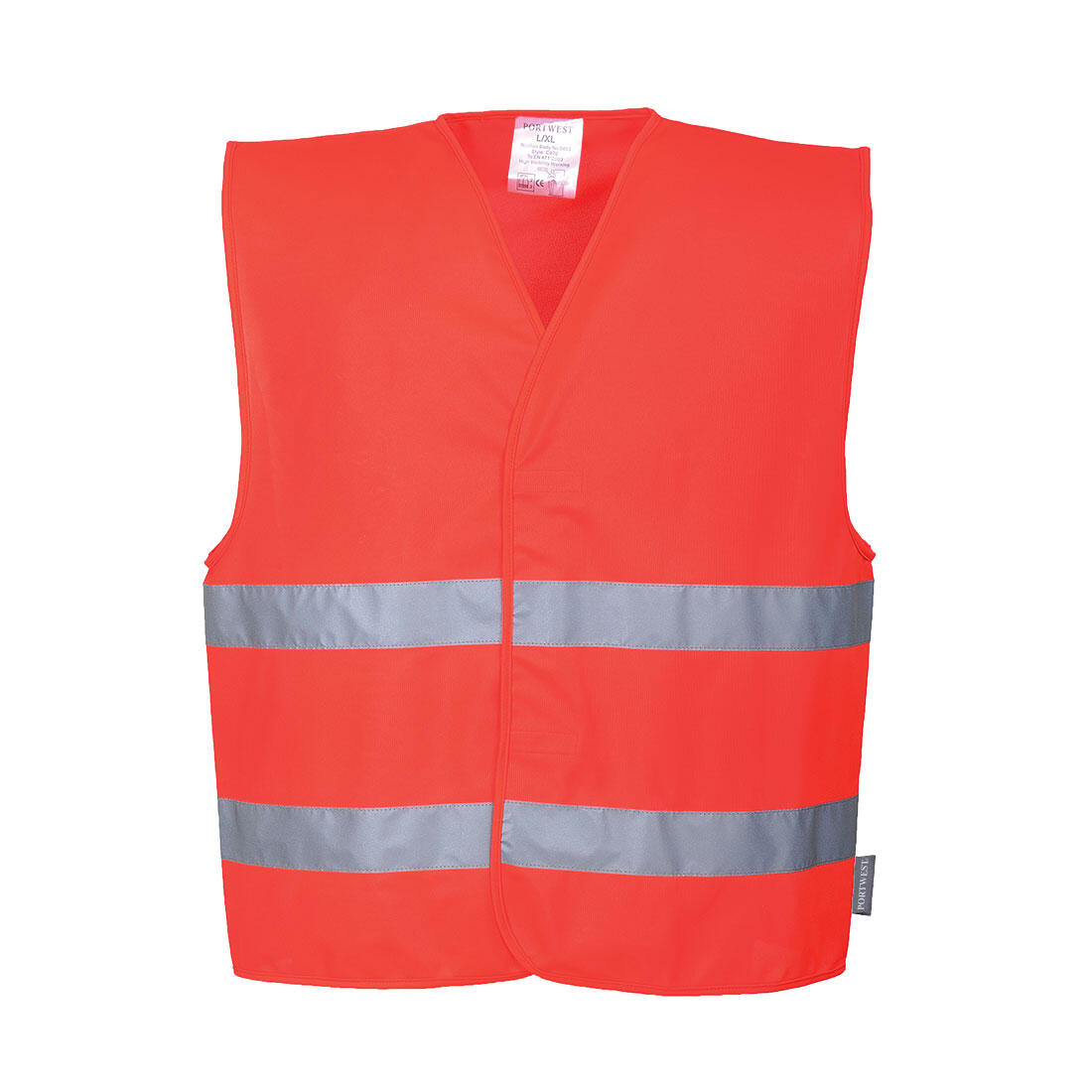 C474 Hi-Vis Two Band Vest Red
