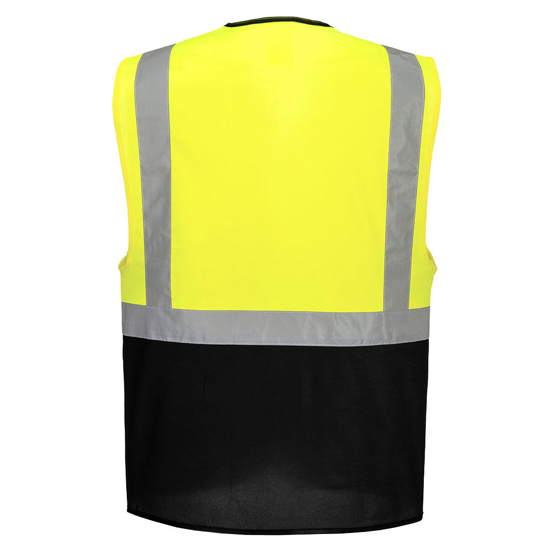 C476 Warsaw Hi-Vis Contrast Executive Vest Yellow/Black - Image 2