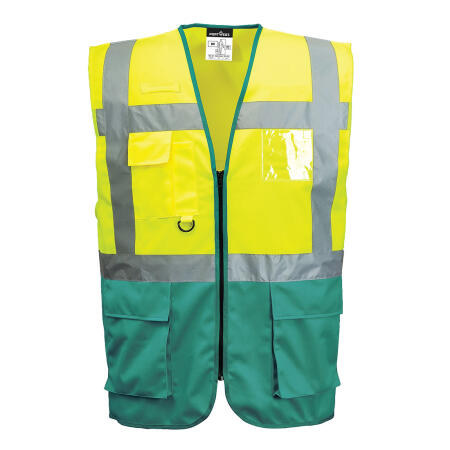 C476 Warsaw Hi-Vis Contrast Executive Vest  Yellow/Green