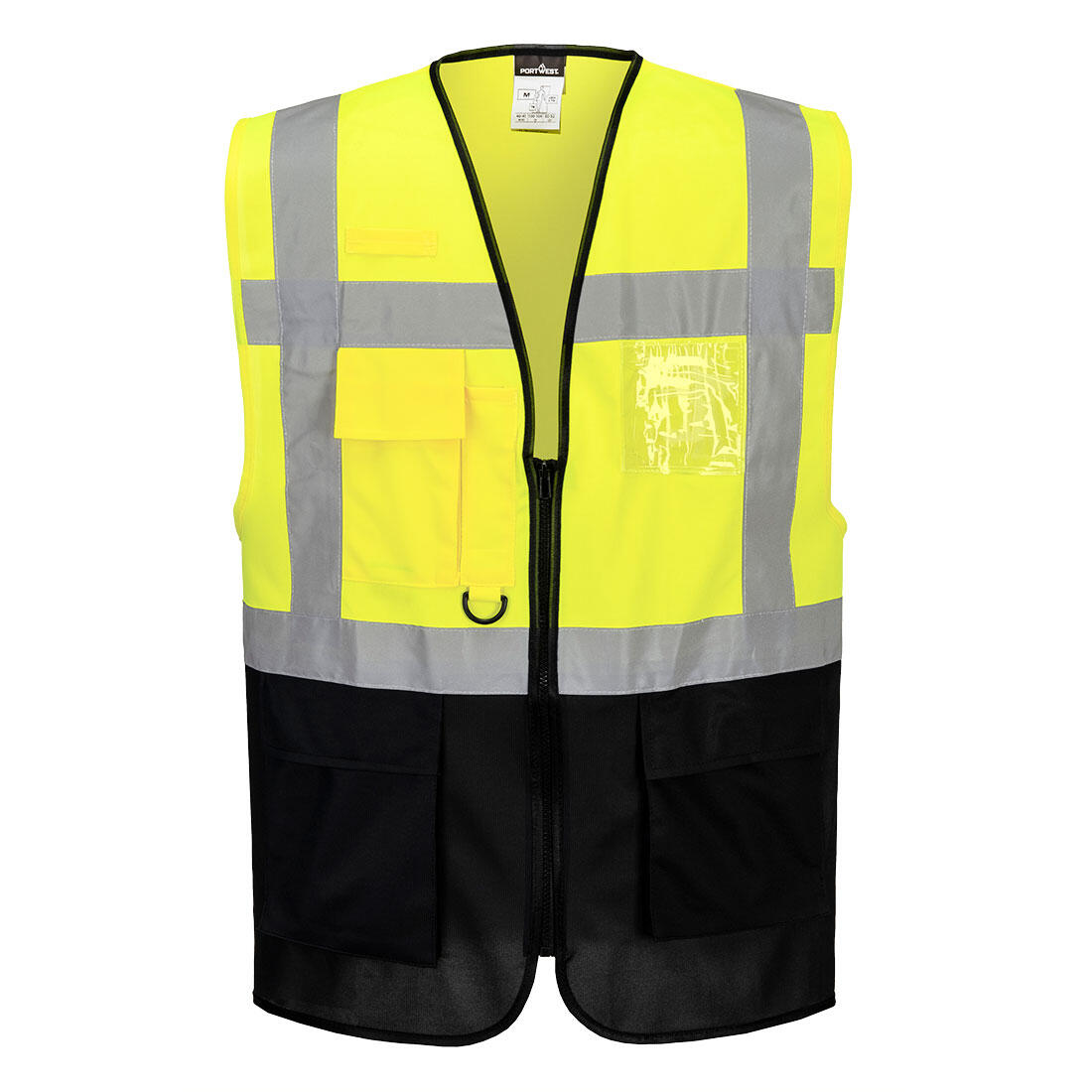 C476 Warsaw Hi-Vis Contrast Executive Vest Yellow/Navy