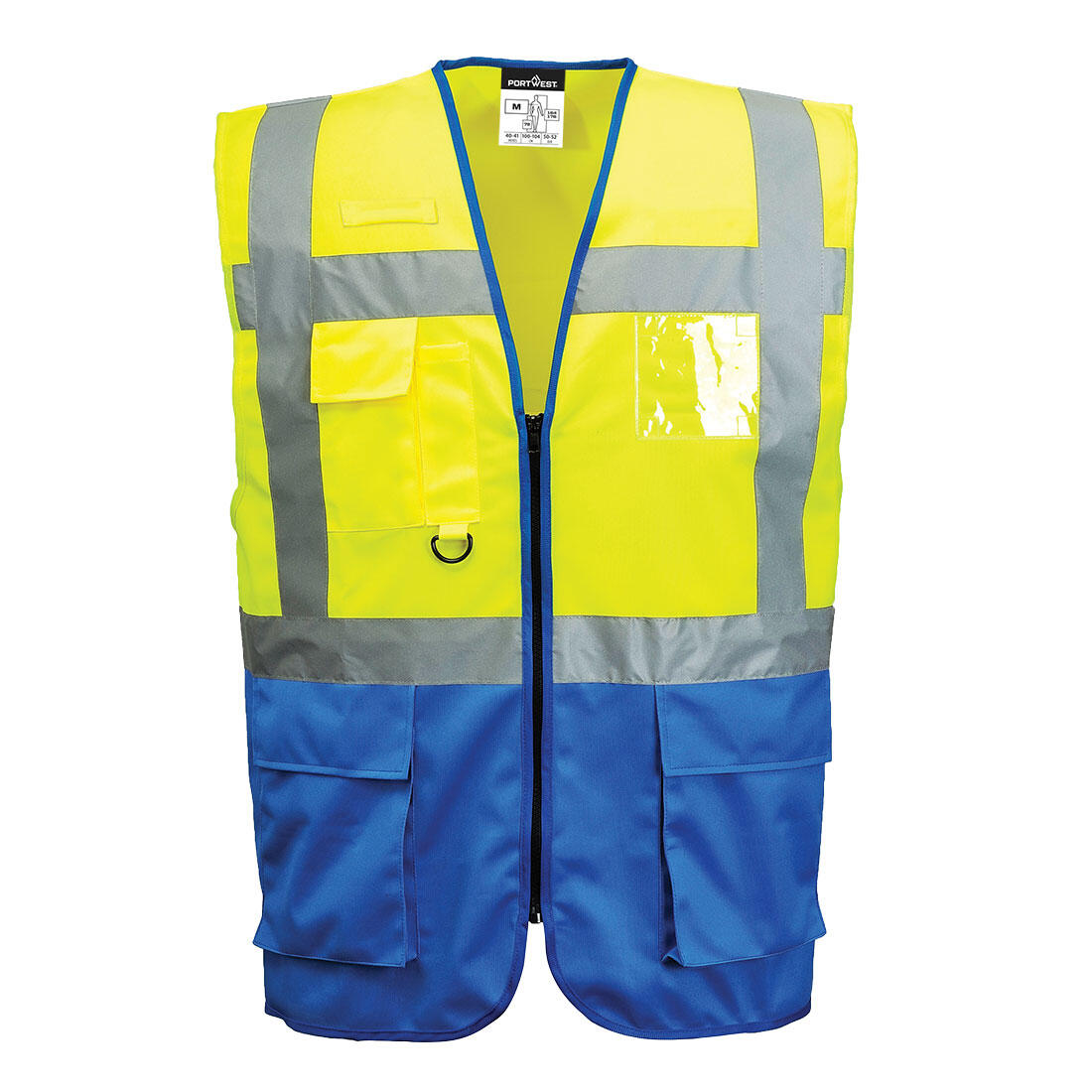 C476 Warsaw Hi-Vis Contrast Executive Vest Yellow/Royal