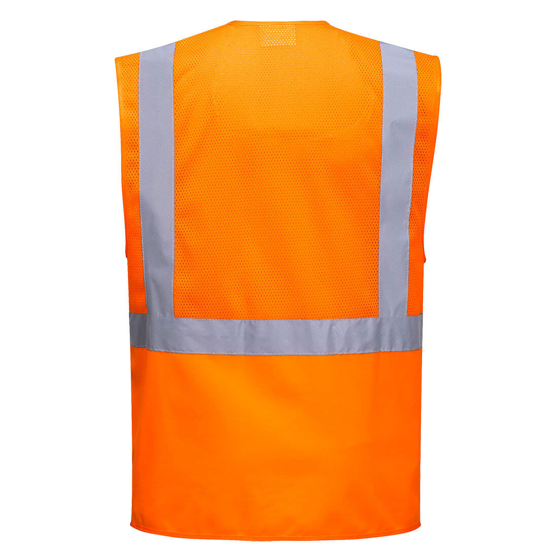 C496 Madrid Hi-Vis Half Mesh Executive Vest Orange - Image 2