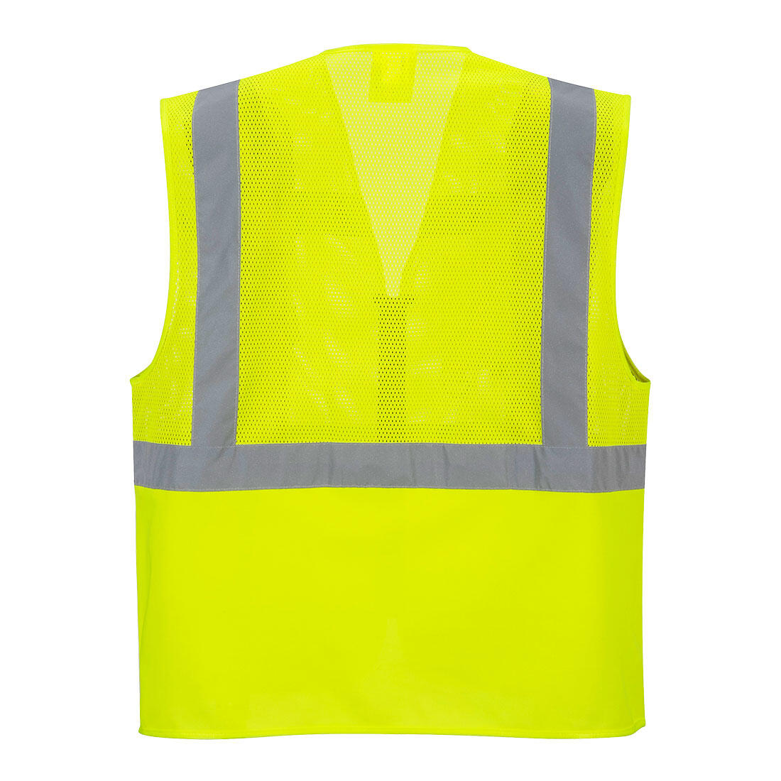 C496 Madrid Hi-Vis Half Mesh Executive Vest Yellow - Image 2