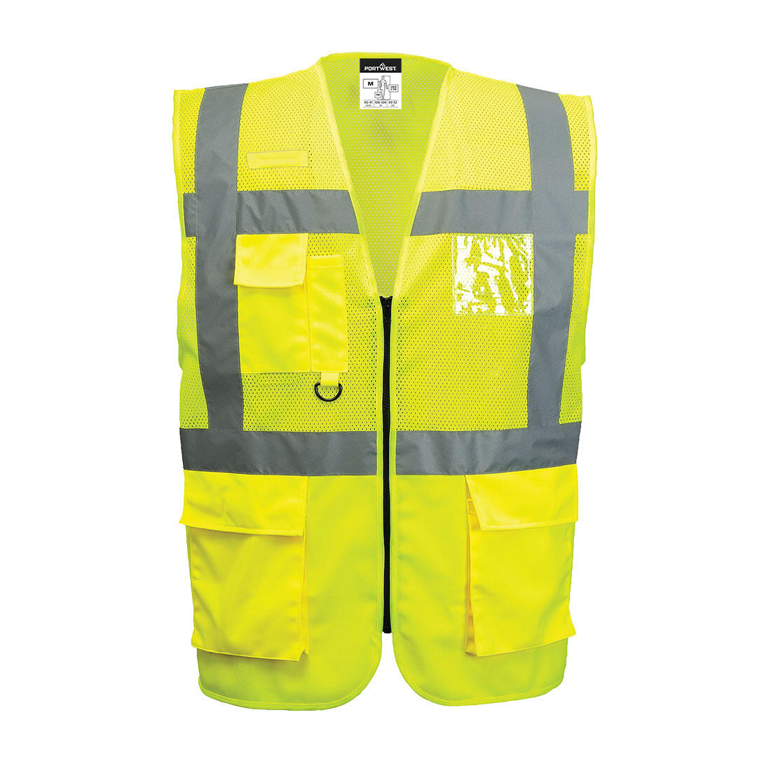 C496 Madrid Hi-Vis Half Mesh Executive Vest Yellow