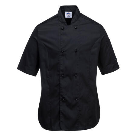 Portwest C737 Rachel Women's Chefs Jacket S/S Black