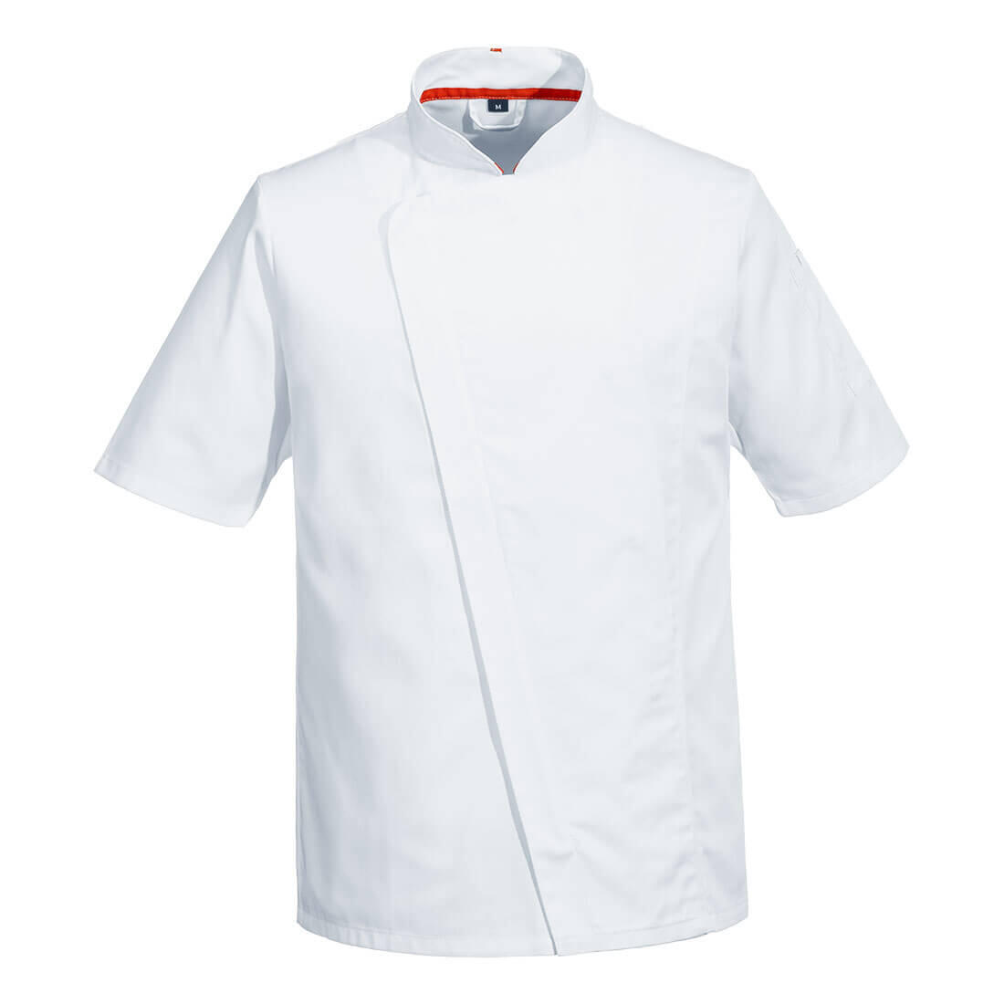 C739 Chef's Mesh Air Pro Asymmetrical Jacket S/S White