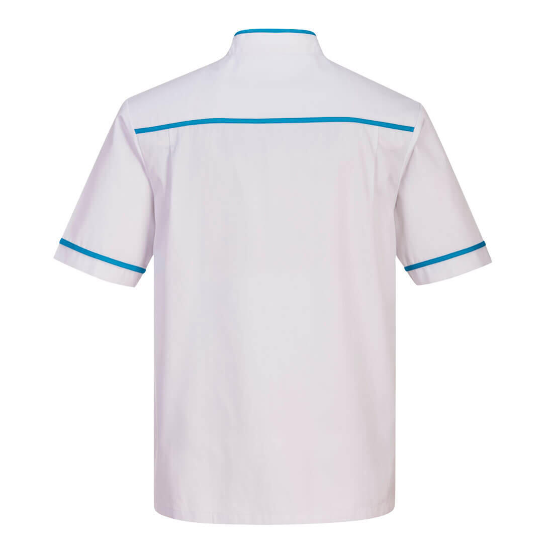 C821 Men's Medical Tunic White/Aqua - Image 2