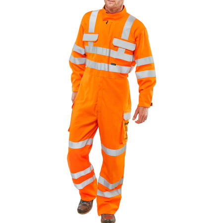 Beeswift Arc Compliant Hi-Vis Rail Spec Boilersuit Orange