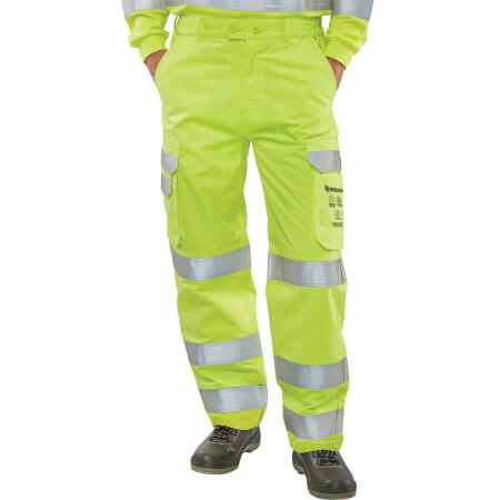 Beeswift Arc Compliant Hi-Vis Trousers Saturn Yellow