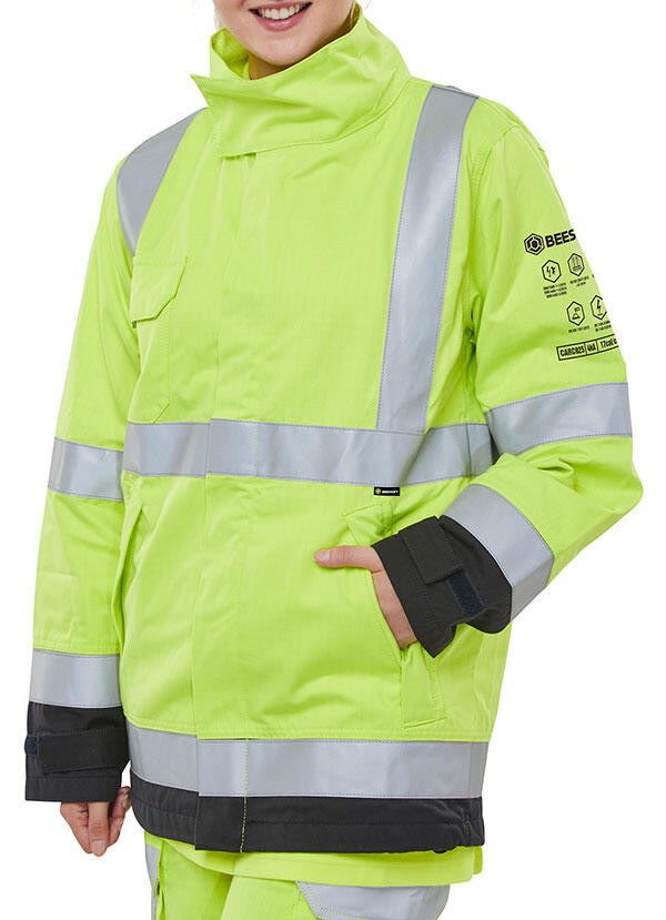 Beeswift Arc Complinant Woven Hi-Vis Two-Tone Jacket Saturn Yellow / Navy