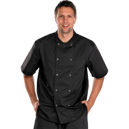 Beeswift Chefs Jacket Short Sleeve Black