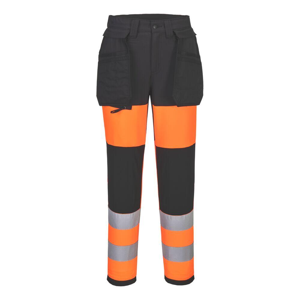 CD847 WX2 Eco Hi-Vis Women's Class 1 Stretch Trouser Orange/Black