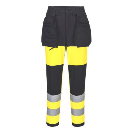 CD847 WX2 Eco Hi-Vis Women's Class 1 Stretch Trouser Yellow/Black