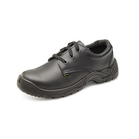 Beeswift Smooth Leather Tie Shoe Black