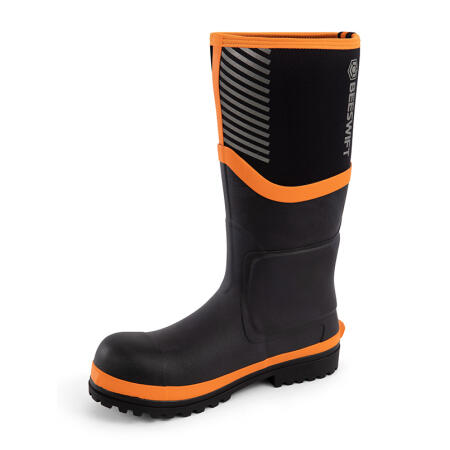 Neo Force Neoprene Fully Safety Wellington Black/Orange
