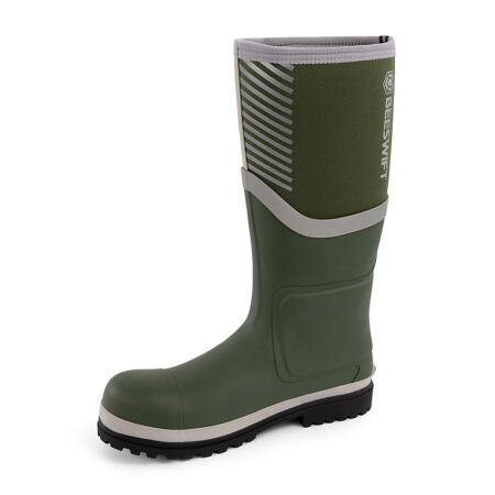 Neo Force Neoprene Fully Safety Wellington Green/Silver