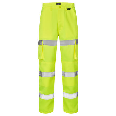 Supertouch Yellow Hi Vis 3 Band Combat Trousers
