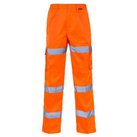 Supertouch Orange Hi Vis 3 Band Combat Trousers
