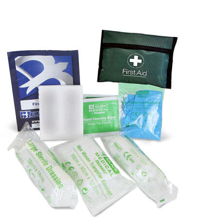Click Medical Hse 1 Person First Aid Kit In Pouch Green