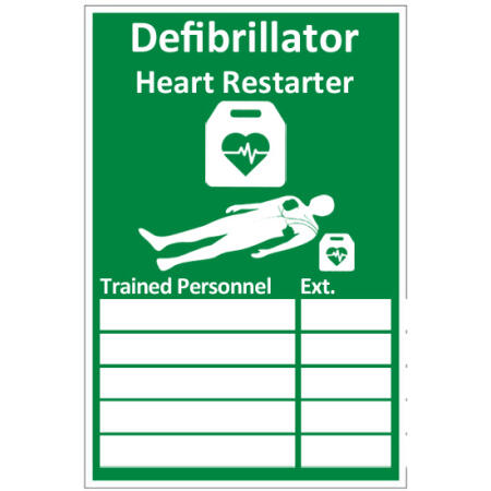 Click Medical Aed Trained Personnel Sign Rigid Plastic Green