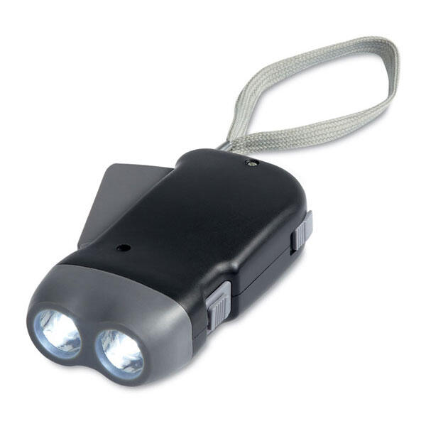 2 Led Abs Dynamo Torch Black