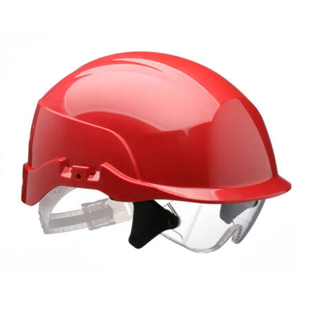 Centurion Spectrum Safety Helmet With Integrated Eye Protection Red