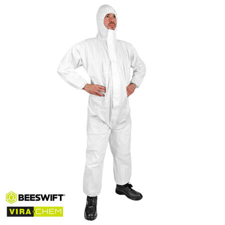 Beeswift Vira-Chem Disposable Laminated Coverall Type 5/6 White