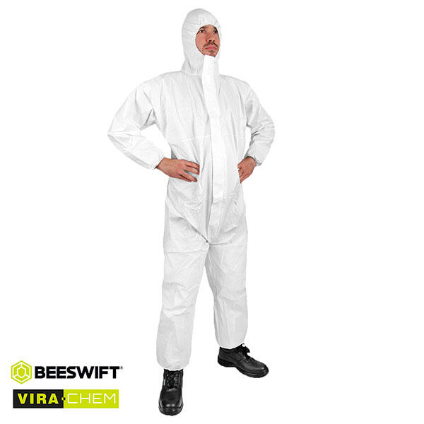 Beeswift Vira-Chem Disposable Laminated Coverall Type 5/6 White